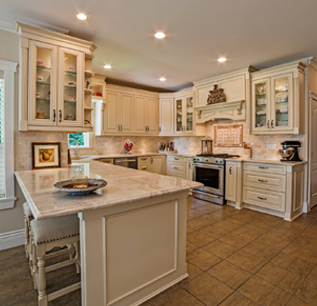 Single-family home stonework and granite installations